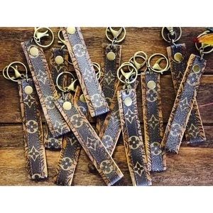 Upcycled Louis Vuitton leather wristlet key chain!